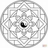 Yang Yin Mandala Coloring Pages Mandalas Printable Supercoloring Drawing sketch template