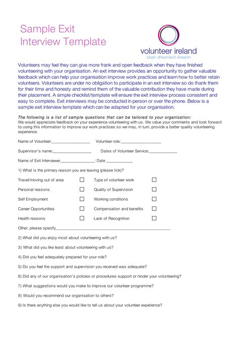 exit interview form  examples format  examples