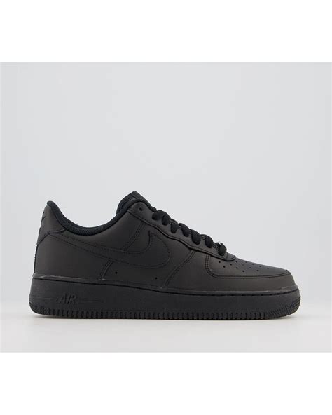 Nike Leather Air Force 1 07 Trainers In Black For Men Lyst