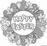 Easter Paques Happy Joyeuse Eggs Ostern Crocuses Zentangle Adulte Fois Imprimé sketch template