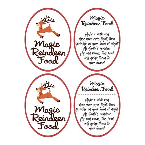 magic reindeer food printable labels     printablee