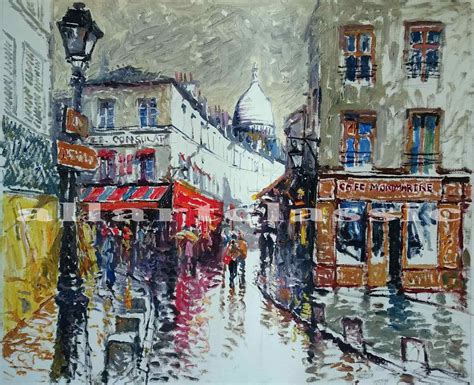 modern impressionist painting paris street painting  sale
