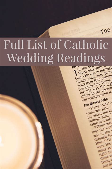 pin  catholic wedding readings