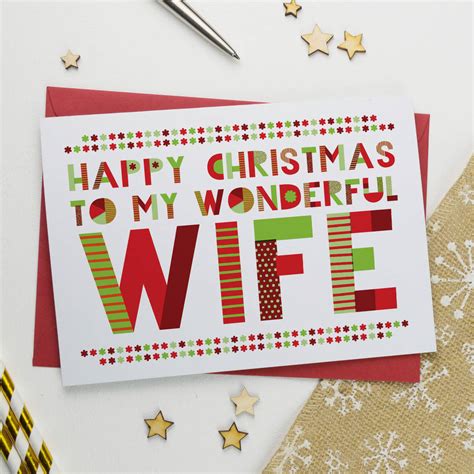 wonderful wife christmas card     alphabet notonthehighstreetcom