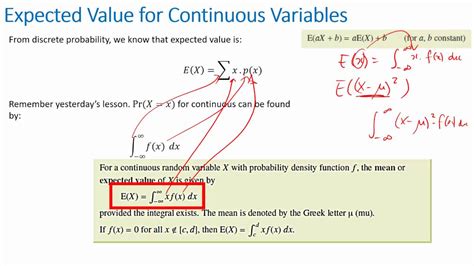 continuous random variable expected   variance youtube