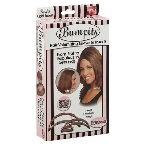 bumpits hair volumizing leave in inserts light brown 3 each instacart