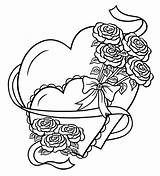 Cuori Imprimer Amour Cuore Rosen Coeur Stampare Herz Fiori Génial sketch template