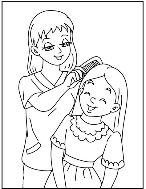 mother daughter coloring sheet coloring pages