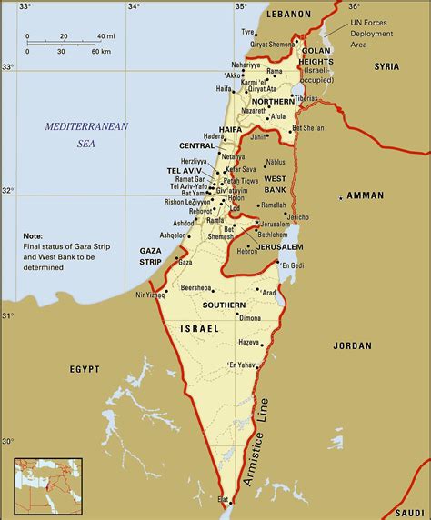 map  israel regions political  state map  israel