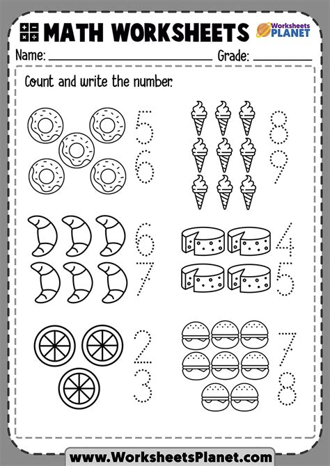 counting worksheets  kindergarten counting math