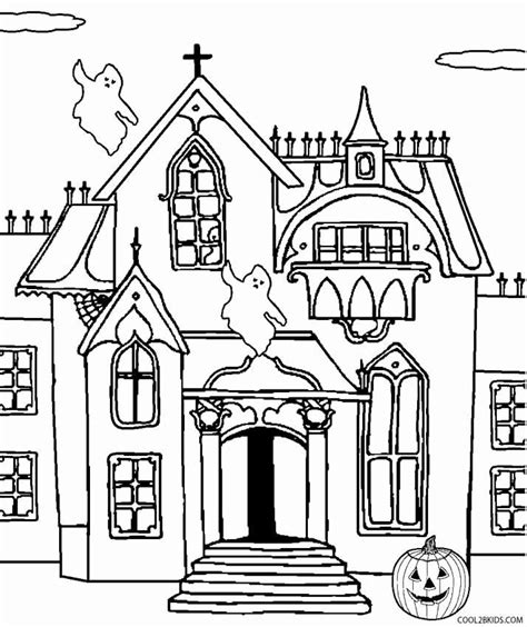 list  haunted house coloring pages