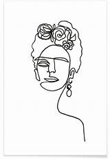 Frida Kahlo Line Drawing Poster Juniqe Julia Hariri Da Disegni Dessin Choose Board Paintings Drawings Artwork Instagram Disegno Salvato sketch template