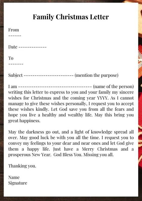 family christmas letter sample