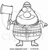 Axe Cartoon Lumberjack Clipart Coloring Chubby Holding Male Happy Cory Thoman Outlined Vector 2021 sketch template