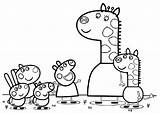 Peppa Pig George Coloring Giraffe Pages Gerald Rabbit Rebba Playing Color Print Friends Craft sketch template