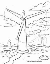 Malvorlage Windrad Energie Windkraftanlage Ausmalbild Umweltschutz Windenergie Mewarnai Angin Kincir Turbine Nachhaltigkeit Windkraft sketch template