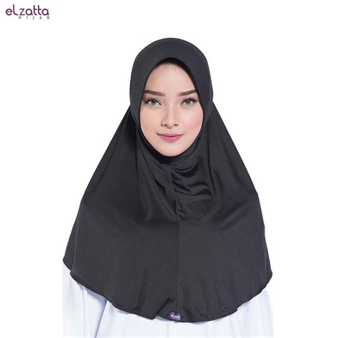 jual hijab elzatta hijab instan warna hitam indonesiashopee indonesia