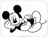 Mickey Coloring Mouse Pages Relaxing Disney sketch template