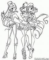 Bloom Stella Flora Coloring Winx Pages Colorkid Club Gif sketch template
