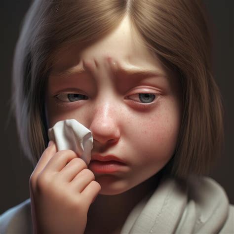 Premium Ai Image A Girl Crying In A Dark Room With A Tear On Her Nose