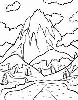 Coloring Mountain Pages Mountains Kids Snow Sheets Printable Drawing Andes Capped Color Walnut Coloringcafe Patterns Colouring Berge Snowy Sheet Wood sketch template