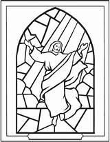 Ascension Stained Pasqua Risorto Rosary Gesù Ascending Colouring Stampare Manualidades sketch template