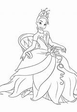 Tiana Coloring Princess Pages Printable Sitting Kids Young sketch template