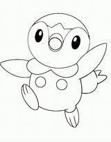 Piplup Colouring Coloringhome Noctowl Colorare Pichu Pokémon sketch template
