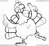 Turkey Cartoon Clipart Happy Bird Dance Coloring Doing Cory Thoman Outlined Vector sketch template