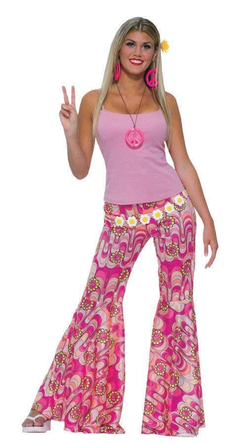 bell bottom pants adult costume accessory 60 s groovy pink print retro
