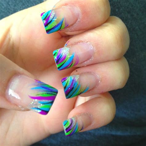 blue green and purple nails in 2019 acrylic nails glitter fade nails cute acrylic nails