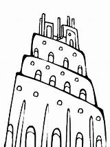 Babel Tower Coloring Casquette Kidsplaycolor sketch template