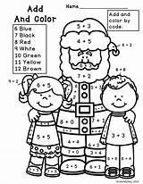Math Christmas Worksheets Kindergarten Activities Printables Fun Coloring Printable Color Number Addition Subtraction Add Work Theme Teacherspayteachers Code Fall sketch template