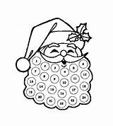 Santa Beard Advent Calendar Cotton Ball Printable Balls Countdown Christmas Claus Template Printablee Via sketch template
