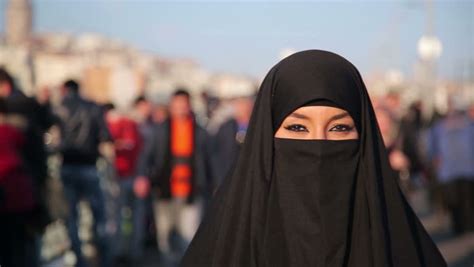 Steadicam Woman With Chador Hijab Wearing Sunglasses