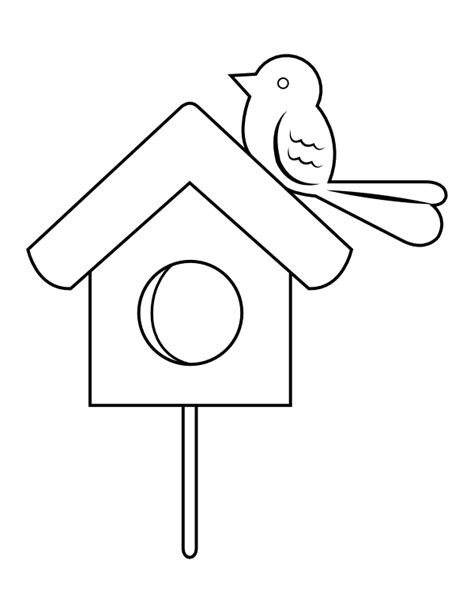 printable simple birdhouse coloring page