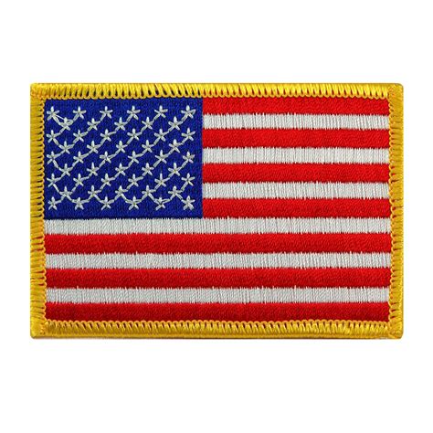 american flag embroidered patch gold border usa united states