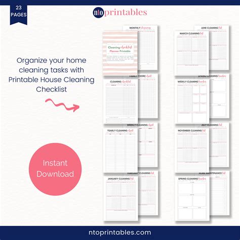 home cleaning checklists printable