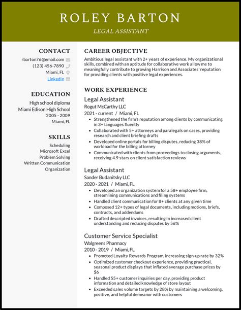 legal assistant resume examples  worked