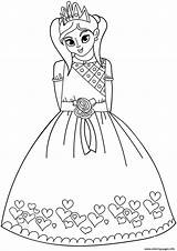 Tegninger Crowned Prinsesse Farvelægning Tegne Supercoloring sketch template