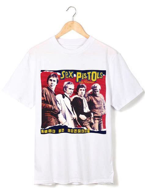 Sex Pistols Live In Concert Prints Cotton T Shirt Vintage Fashion In T