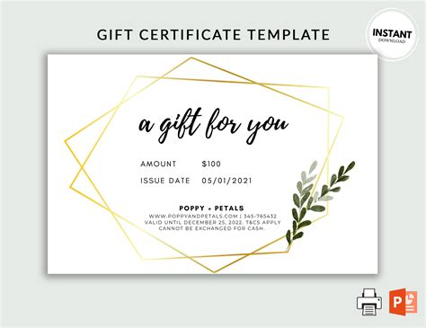 printable gift voucher template editable gift certificate template