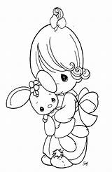 Precious Moments Coloring Pages Print Printable Kids Para Colorear Girl Bunny Ausmalbilder Easy Stamps Digital Cute Search sketch template