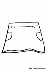 Skirt Outline Coloring Flashcard Clothes Flashcards sketch template