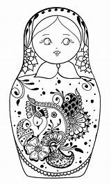 Russian Coloring Dolls Pages Adults sketch template