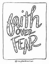 Coloring Fear Pages Bible Faith Over Verse Quotes Verses Marydeandraws Quote Book sketch template