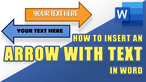 tutorial insert  arrow  text  microsoft word easily youtube