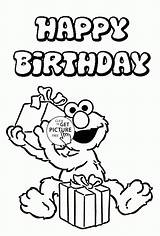 Coloring Birthday Happy Elmo Pages Aunt Print Sesame Street Present Receipt Kids Printables Printable Drawing Curious His Color Sheets Size sketch template