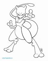 Mewtwo Coloring Pages Printable Pokemon Mega Mew Template Getdrawings Sketch Popular sketch template