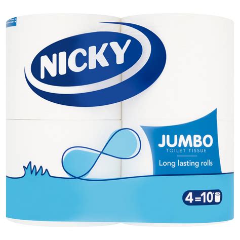 nicky jumbo toilet tissue  rolls toilet roll kitchen roll tissues iceland foods